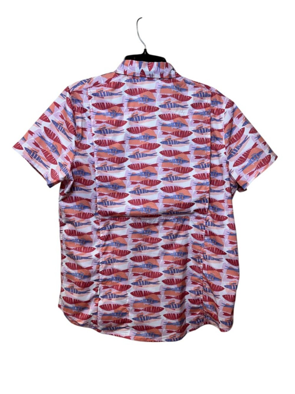 L.L. Bean Shirt Tropicwear Womens Button Up Short Sleeve Vented Fish Print M - Picture 2 of 11